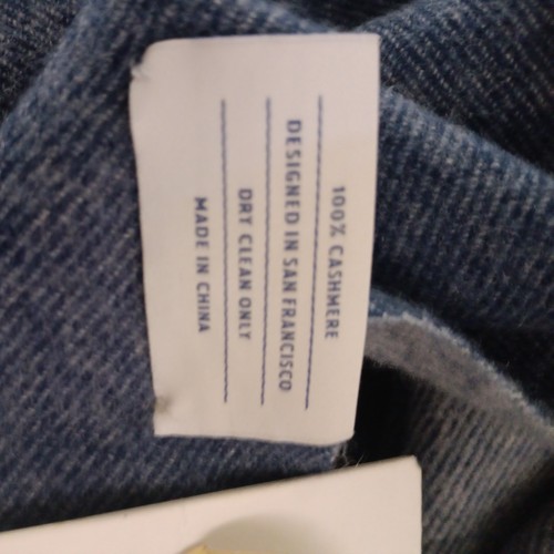 Casper Solid Blue Cashmere Fringe Throw New  - Picture 3 of 4