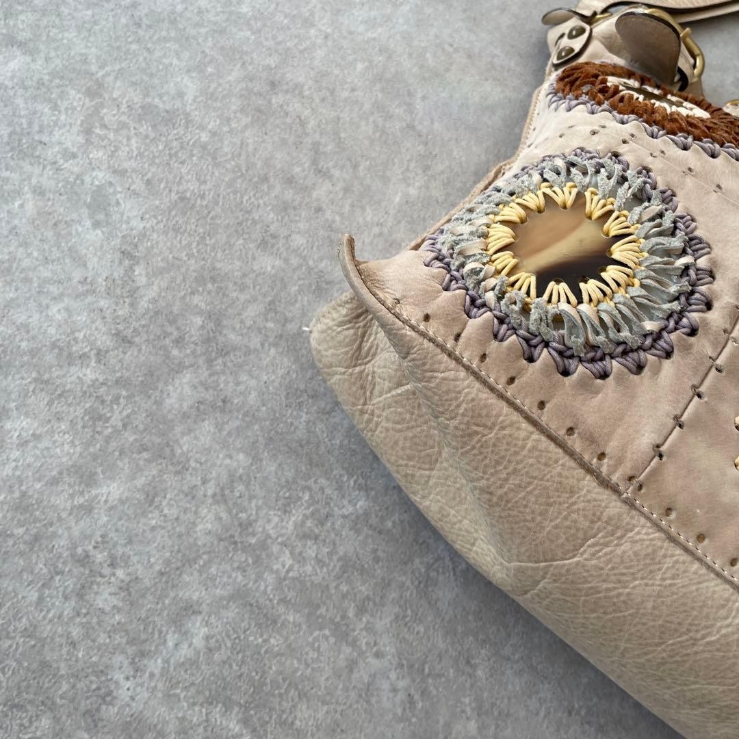 Jamin Puech Leather Embroidered Patchwork Shoulde… - image 2