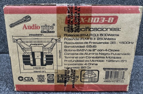 AUDIOPIPE TXX-BD3-8 8 INCH TRIPLE STACK SUBWOOFER 4 OHM/NEW/OLDER INVENTORY. - Picture 5 of 5