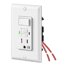 White 15 Amp Tamper Resistant GFCI Outlet Receptacle with LED Indicator, Tamper-
