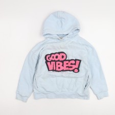 Zara Mädchen Hoodie blau, Größe 8, Grafik ...