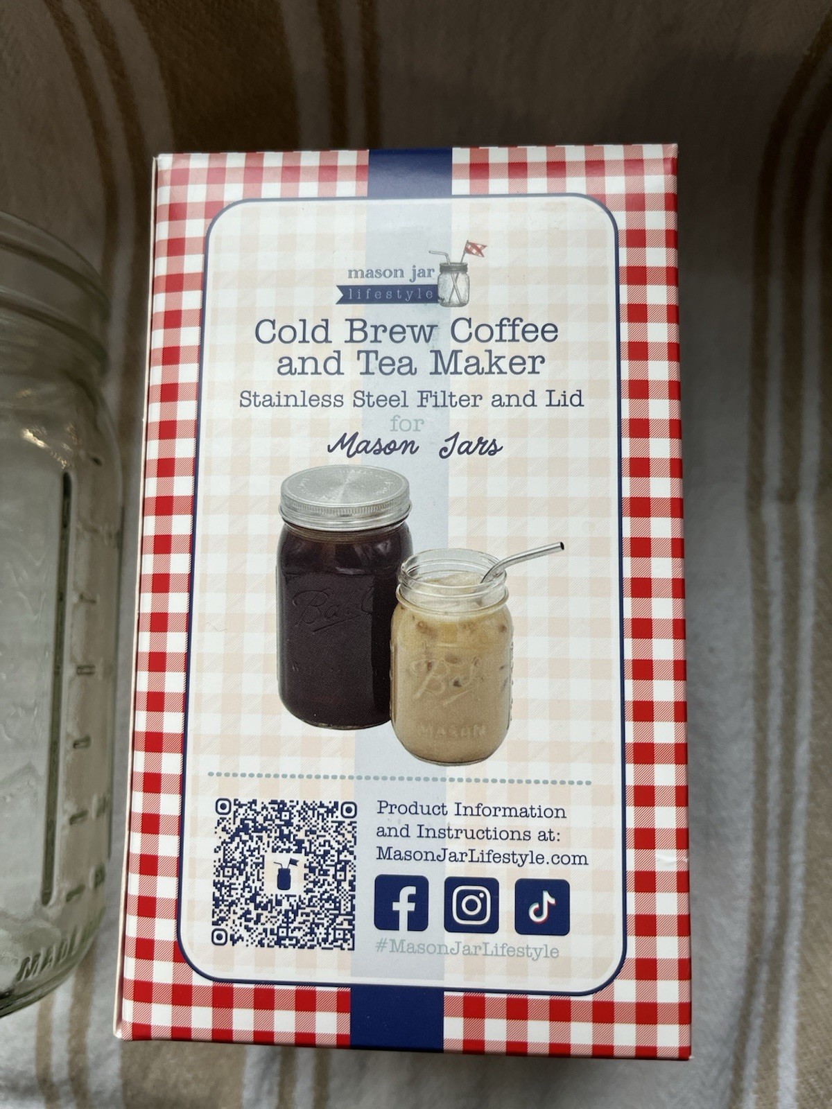 Cold Brew and Tea Maker Mason Jar Basket, Great Cold Brew From Home New in Box