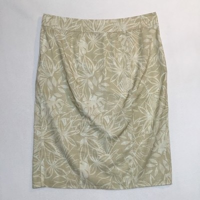 RipSkirt Hawaiian Wrap Skirt Women s L Neutral Beige Leaf Print Tropical Swim