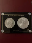 Ends 5-13 American Silver Eagle  and Morgan Dollar 1900 and 2000. Two coin set