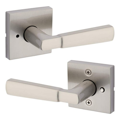 #ad #ad Kwikset Perth Satin Nickel Reversible Square Straight Bed Bath Door Handle $17.95