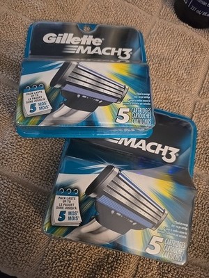 2 Pks Gillette Mach3 Men's Razor Blade Refills - 5 Ct  (K84)