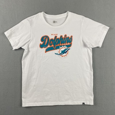 New Era Miami Dolphins Retro Graphic Short Sleeve T-Shirt Womens L White