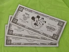 Qty 3-2015 China Disney Mickey Mouse 3 Gram .999 Fine Pure Silver Bar Note Bill