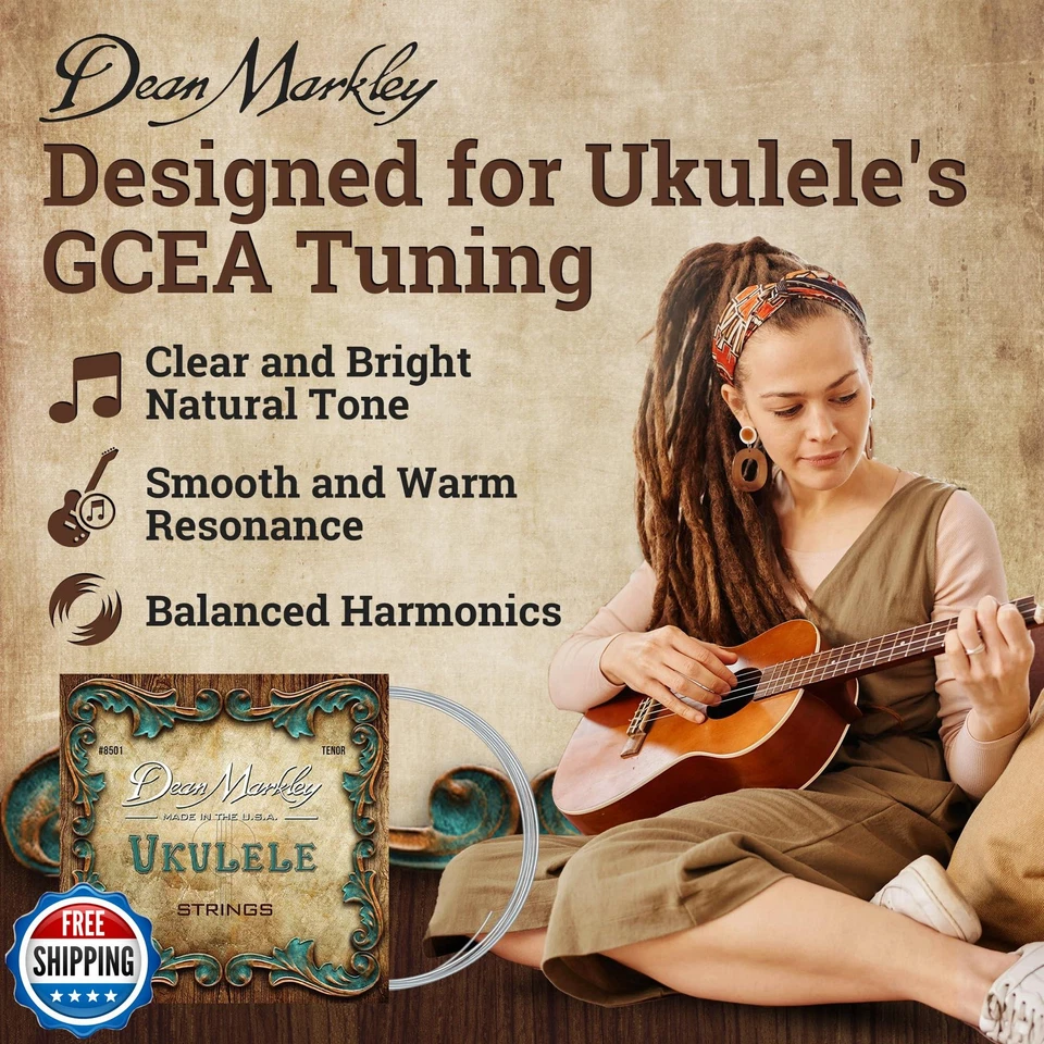 Juego de cuerdas de ukelele tenor Dean Markley, 8501 cuerdas de ukelele tenor Low G Deli Foto 3 de 4