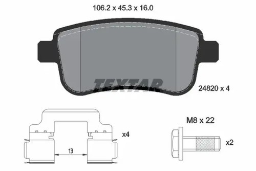Pastillas de freno 2482001 TEXTAR para RENAULT MEGANE III Coupé MEGANE CC ZOE - Imagen 1 de 1