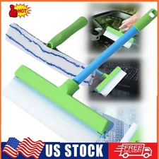 Flexible home use T bar silicone glass cleaning water blade squeegee with handle