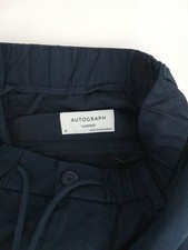 Autograph Men's Trousers Dark Navy Joggers Pockets Straight Cotton Blend New