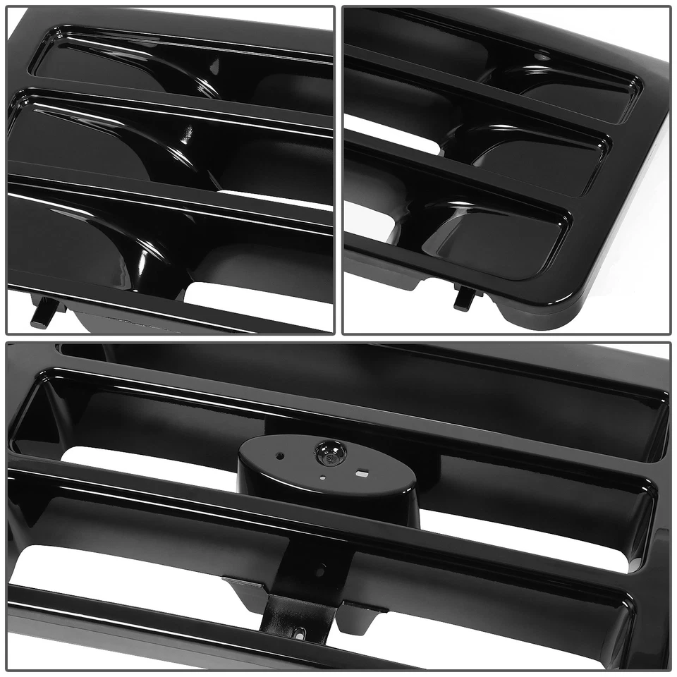 FOR 92-97 FORD F SUPER DUTY BRONCO F150-F350 F53 F59 FRONT BUMPER GRILLE BLACK - Image 4 of 4