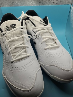 New Balance White Metal Baseball Cleats 