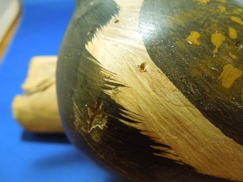 Vintage 1991 Golden Plover Bird Decoy Signed Jerry Hutchins Folk Art Carved Wood - Picture 11 of 12
