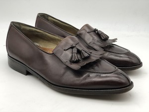 HICKEY-FREEMAN-Men-039-s-Dress-Shoes-Brown-Leather-Size-11-5-D-Tassel-Kilt-Loafers