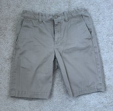 CREWCUTS SHORTS BOYS SZ 12 X 8" KHAKI BEIGE ALL COTTON ADJUSTABLE WAIST