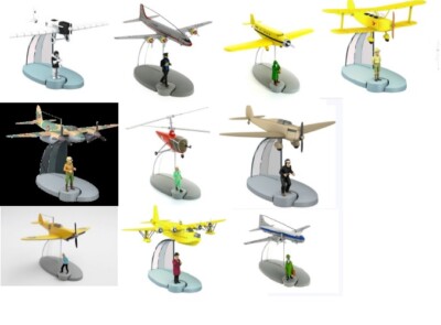 Tim & Struppi Flugzeuge Diorama  Auswahl  