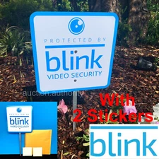 Blink Video Security Yard Sign Camera Monitoring Waterproof w 2 Window Stickers