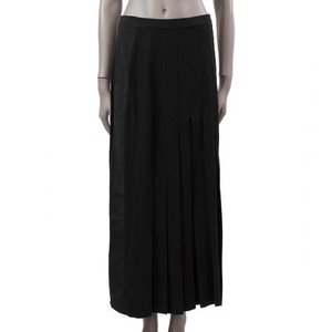silk pleated maxi skirt