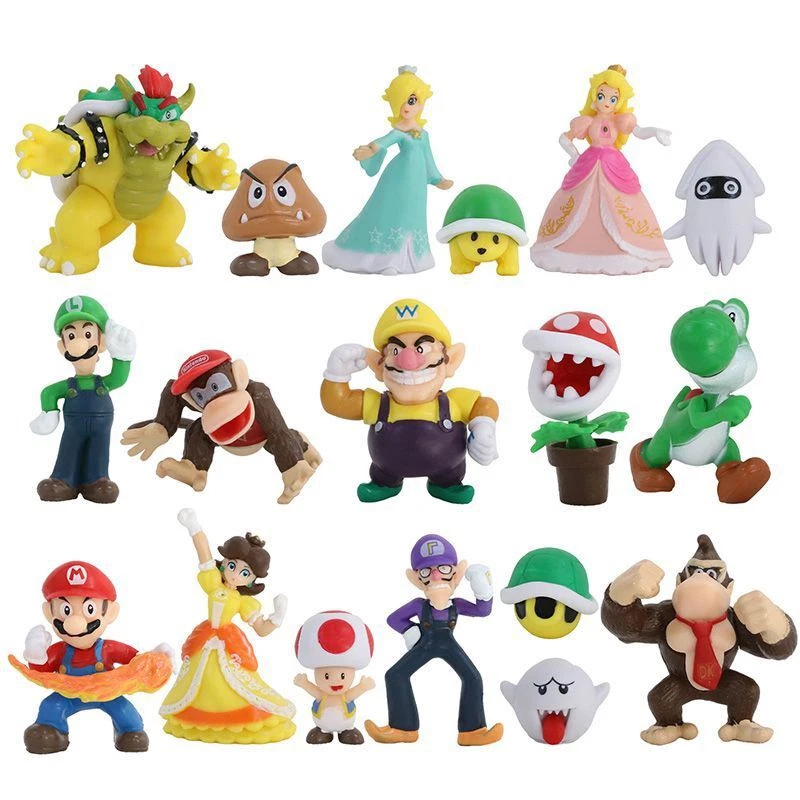 18 Pcs Cute Super Mario mini Figure Toys Doll Action Figures
