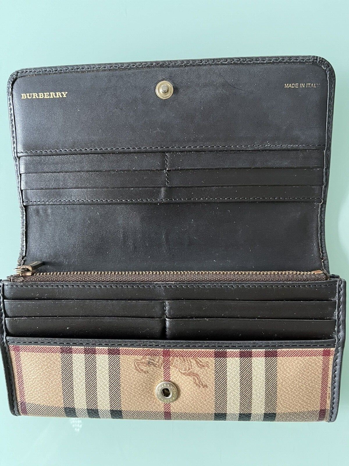 Authentic Burberry Haymarket Wallet, used, Lots of card slots eBay