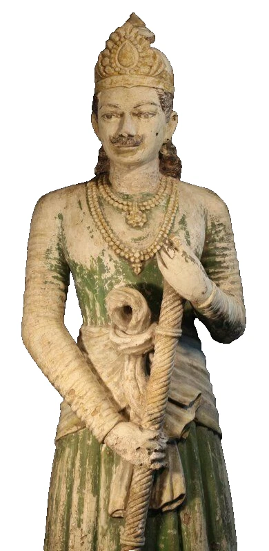 Estatua de guardia del palacio mogol indio de los siglos XVII-XVIII en estuco Foto 2 de 4