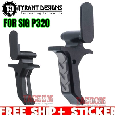 Tyrant Designs CNC SIG P320 FLAT TRIGGER BLACK & GREY GRAY - LESS TRAVEL - USA
