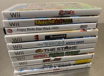 Lot of 10 Wii Games For Kids Boys Rated E Everyone Racing Fishing
