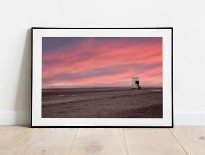 Gerahmte Burnham Leuchtturmdrucke | Meereslandschaft Fotografie Wandkunst, Sonnenuntergang Strand