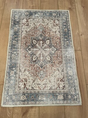 Neu Kamran Koralle Teppich klein 60x90 UVP 79 £ kinderfreundlich waschbar robust