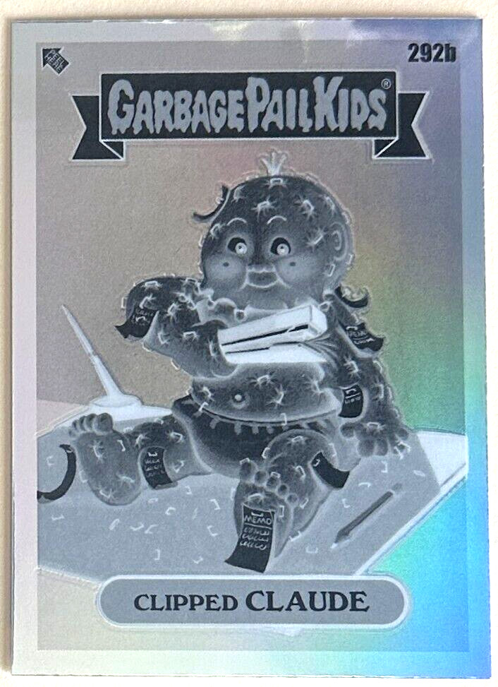 2024 Topps Garbage Pail Kids Chrome Negative Refractor #292b Clipped Claude front