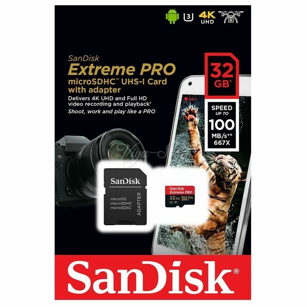 SanDisk Extreme Pro Micro SD 32GB 64GB 128GB SD Card 4K UHD A1 A2