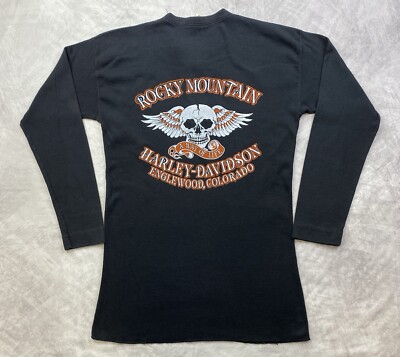 Vintage 1983 Harley Davidson Skull Rocky Mountain A Way Of Life Shirt M/L