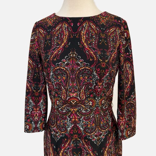 Antonio Melani Womens 3/4 Sleeve Dress Size 4 Paisley Whimsigoth Corporate Dark - Picture 3 of 12