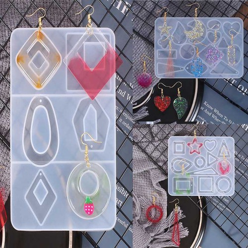 Silicone Earring Pendant Mold Jewelry Resin Mould Casting Craft Epoxy DIY Tool - Picture 4 of 15