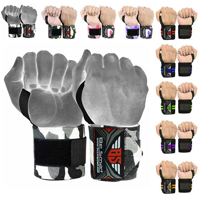 Be Smart Power Weight Lifting Wrist Wraps Support Gym Workout Bandage Straps 18''