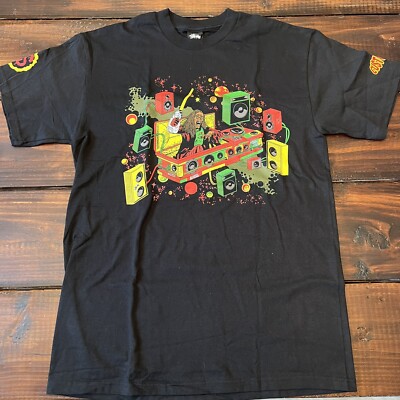 Vintage Stussy Customade Rasta Dracula EDM T-Shirt Sz Medium RARE