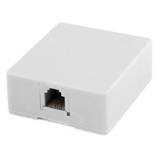 7 pc.- RJ11 Telephone Modular Single Port Surface Mount Jack, WHITE