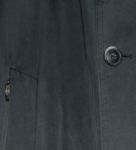 Bugatti Black Soft Lined Mens Mac Trench Coat Size 54 - Picture 6 of 10