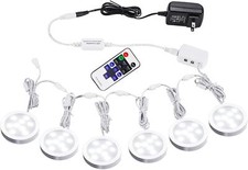 Linkable under Cabinet LED Lighting Kit 12V Slim Dimmable LED Puck Lights with W