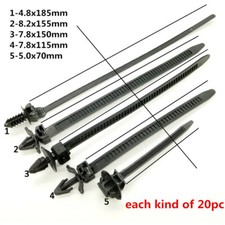 100Pcs Nylon Bundled Wire Band Car Cable Line Fixed Fastener Strap Tie Wrap Kit