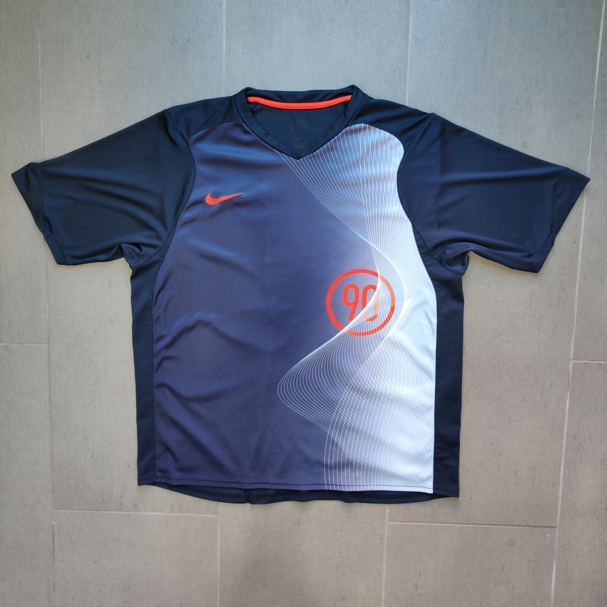 Vintage Y2K Nike Total 90 Blue Graphic Blank Soccer Jersey Vintage Y2K Nike Total 90 Blue Graphic Blank Soccer Jersey