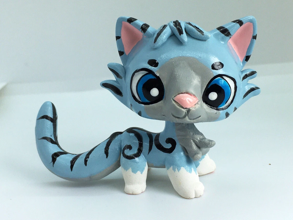 Mini Toy Pet Shop, “Jayfeather” WARRIOR CAT, Ooak Custom, Hand Painted