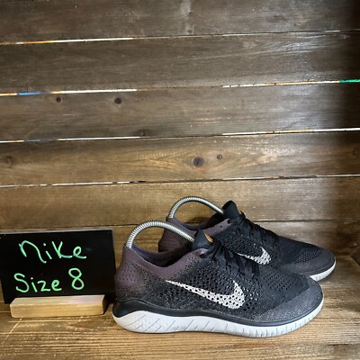 Womens Nike Free RN Flyknit 2018 Black Athletic Running Shoes