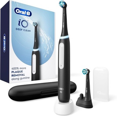 Oral-B iO Series 3, Rechargeable Toothbrush, 2 Brush Heads & Travel Case, Black