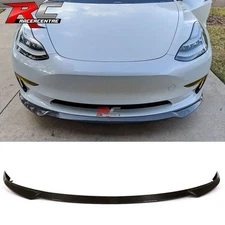 Fits 17-23 Tesla Model 3 IKON Front Bumper Lip Spoiler Carbon Fiber Splitter