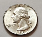 1963 P Washington Quarters 90% Silver 50c Philadelphia     (X6)