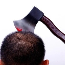 Halloween Bloody Weapon Headband Scary Prank Prop Fake Axe Saw Knife Costume Par