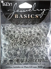 CousinDIY Jewelry Basics Metal Findings 300/Pkg-Silver Split Rings 6mm  - 3 Pack